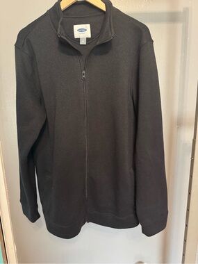 Old Navy Men's Black Zip-Up Sweater Jacket